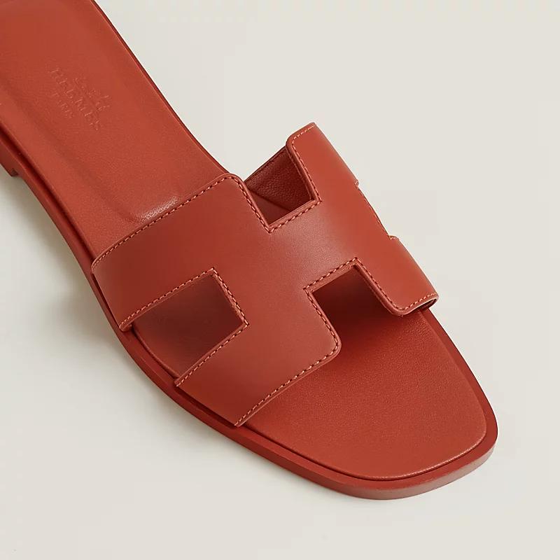 Giày Hermes Oran Sandal Nữ Đỏ Gạch